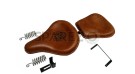Royal Enfield Classic 500cc 350cc Brown Tan Front and Rear Leather Seats with Bags - SPAREZO