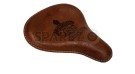 Royal Enfield Classic 350cc 500cc Engraved Leather Front and Rear Seat Brown - SPAREZO