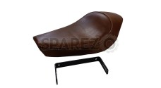 Royal Enfield Classic 350cc 500cc Leather Low Rider Front Solo Seat Brown - SPAREZO