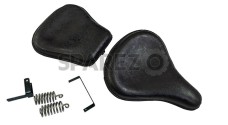 Royal Enfield Classic 350cc 500cc Engraved Leather Front and Rear Seat Black