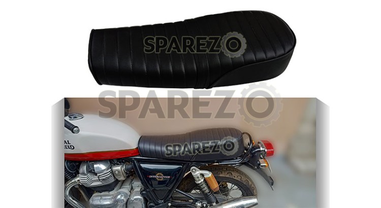 Royal Enfield GT Continental and Interceptor 650 Black Leatherite Dual Seat - SPAREZO