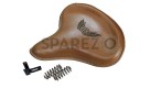 Genuine Leather Royal Enfield Standard Bullet 350 500 Front Brown Tan Solo Seat - SPAREZO