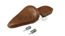 Genuine Leather Royal Enfield Classic 350 500 Low Rider Front and Rear Seat Tan Color - SPAREZO