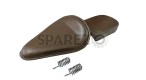 Genuine Leather Royal Enfield Classic 350 500 Low Rider Front and Rear Seat Dark Brown - SPAREZO