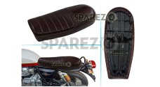 Royal Enfield GT and Interceptor 650 Genuine Leather Dual Dark Brown Seat D9 - SPAREZO