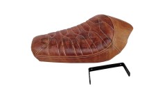 Genuine Leather Royal Enfield Classic 350cc 500cc Low Rider Front Solo Seat Brown - SPAREZO