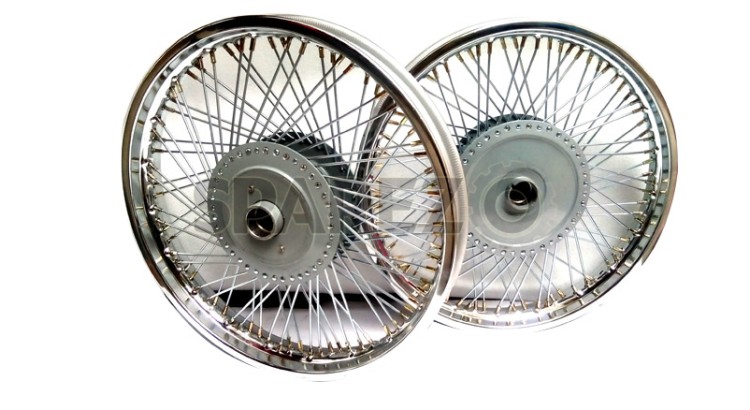 New Royal Enfield 80 Spokes Front 19 and Rear Wheel Rim Without Disc Brake - SPAREZO