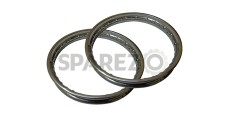 Pair Royal Enfield BSA Stainless Steel Wheel Rim 19" - SPAREZO