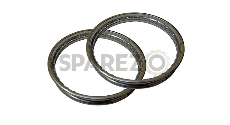 Pair Royal Enfield BSA Stainless Steel Wheel Rim 19" - SPAREZO