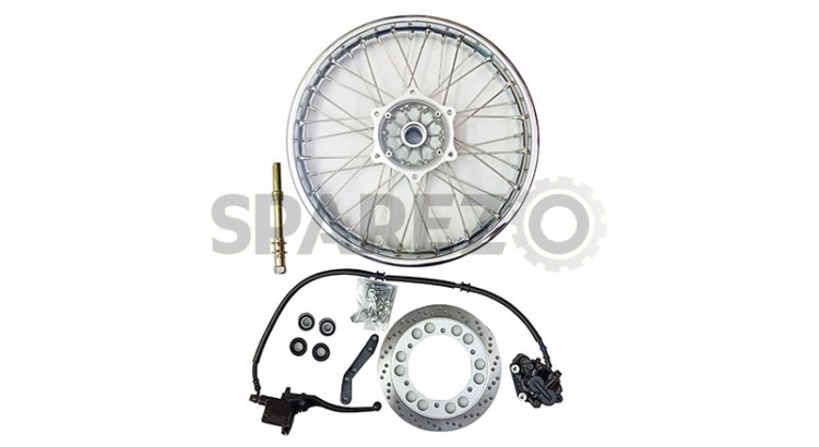 Royal Enfield Complete Front Disc Brake Wheel Rim With Disc Brake Kit Assembly - SPAREZO