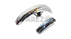 Yamaha RX100 Chrome Front & Rear Mudguard Bumper Fender RX 100 RS100 RX125 RXS - SPAREZO