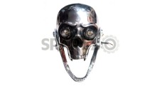 Royal Enfield Chopper Bobber Skull Head Light With Blue Light In Eyes