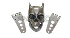 New Chopper Bobberr Skull Headlight With Light in Eyes Norton Triumph BSA - SPAREZO