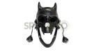 New Royal Enfield Chopper Bobberr Skull Headlight Black  With Light in Eyes - SPAREZO