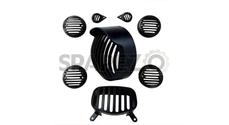 Royal Enfield Standard 350cc 500cc Headlight Cover Grill Set - SPAREZO