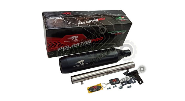 Red Rooster Performance Exhaust Silencer Black For Royal Enfield Meteor 350 - SPAREZO