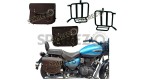 Royal Enfield Meteor 350cc Leather Saddle Bags Rusty Brown With Mounting Pair - SPAREZO