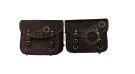 Royal Enfield Meteor 350cc Leather Saddle Bags Rusty Brown With Mounting Pair - SPAREZO