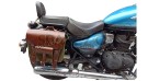 Royal Enfield Meteor 350cc Leather Canvas Bag Olive Color and Mounting Fitting - SPAREZO