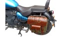 Royal Enfield Meteor 350cc Leather Canvas Bag Olive Color and Mounting Fitting - SPAREZO