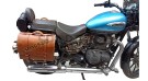 Royal Enfield Meteor 350cc Leather Brown Tan Bags With Mounting Fitting - SPAREZO