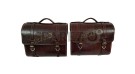 Royal Enfield Meteor 350cc Leather Antique Brown Saddle Bag Pair With Mounting - SPAREZO