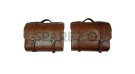 Royal Enfield Meteor 350cc Leather Brown Pannier Bags Pair With Mounting - SPAREZO
