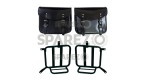 Royal Enfield Meteor 350cc Leather Saddle Bags Glossy Black With Mounting Pair - SPAREZO