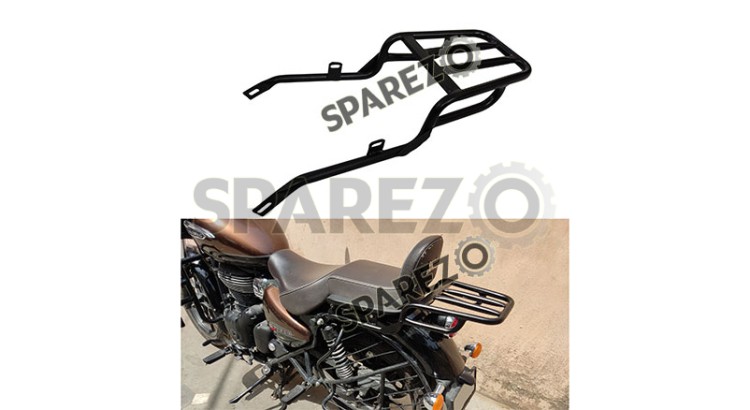 Royal Enfield Meteor 350cc Rear Carrier Luggage Rack Matt Black - SPAREZO