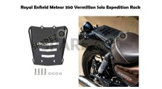 New Royal Enfield Meteor 350cc Vermillion Solo Expedition Rack Plate Black    - SPAREZO