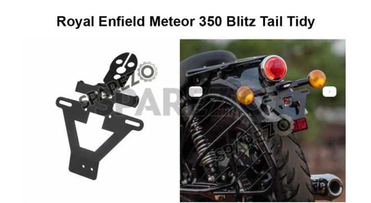 Royal Enfield Meteor 350 Blitz Tail Tidy – Black License Plate Relocator (Unbranded)