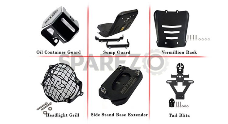 Royal Enfield Meteor 350cc 6 Pcs Accessories Combo pack-4 - SPAREZO