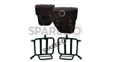 Royal Enfield Meteor 350cc Leather Bags With Mounting Pair Brown