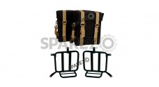 Royal Enfield Meteor 350cc Military Pannier Black and Golden Color Bags With Fitting