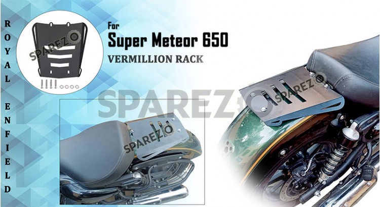 Royal Enfield Super Meteor 650 Vermillion Solo Rack Plate - SPAREZO