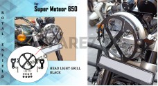 Royal Enfield Super Meteor 650 X-Style Headlight Grill Black - SPAREZO