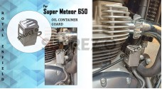 Royal Enfield Super Meteor 650 Stainless Steel Oil Container Guard Silver - SPAREZO