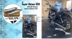 Royal Enfield Super Meteor 650 AEW 202 Chrome Exhaust Silencer LH and RH Pair   - SPAREZO