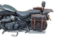 Royal Enfield Super Meteor 650 Canvas Leather Bags With Pannier Mounting Pair - SPAREZO