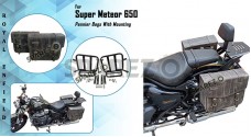 Royal Enfield Super Meteor 650 LH-RH Pannier Bags Pair With Mounting Pair - SPAREZO