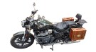 Royal Enfield Super Meteor 650 Tan Brown Leather Pannier Bags With Mounting Pair - SPAREZO