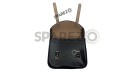 Royal Enfield Super Meteor 650 Glossy Black Leather Pannier Bag and Mounting LH RH - SPAREZO