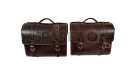 Royal Enfield Super Meteor 650 Antique Brown Leather Pannier Bags and Mounting - SPAREZO
