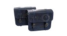 Royal Enfield Super Meteor 650 Navy Blue Leather Pannier Bags and Mounting LH RH - SPAREZO