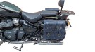 Royal Enfield Super Meteor 650 Navy Blue Leather Pannier Bags and Mounting LH RH - SPAREZO