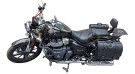 Royal Enfield Super Meteor 650 LH RH Black Leather Pannier Bags Pair and Mounting - SPAREZO