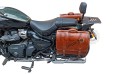 Royal Enfield Super Meteor 650 Brown Tan Leather Bags With Pannier Mounting - SPAREZO