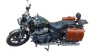 Royal Enfield Super Meteor 650 Brown Tan Leather Bags With Pannier Mounting - SPAREZO
