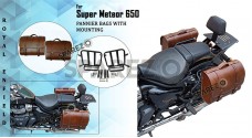 Royal Enfield Super Meteor 650 Brown Leather Bags With Pannier Mounting Pair
