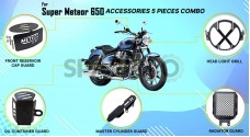 Royal Enfield Super Meteor 650 5 PCS Accessories Combo Black